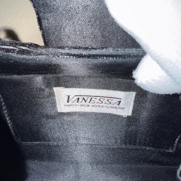 Vanessa Black Velvet Evening Bag Clutch Paisley Design - Picture 12 of 14